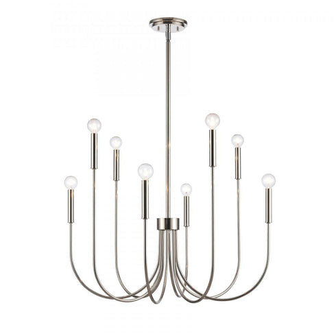 Elk Ulla 28 Inch Wide 8 Light Chandelier in Polished Nickel Model: EC89895/8
