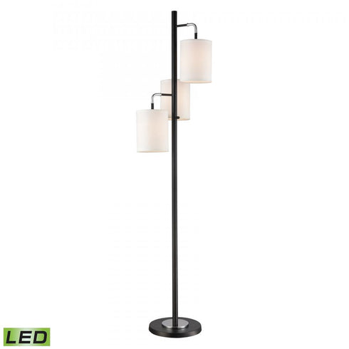 Elk Uprising 72 Inch High 3 Light Floor Lamp in Black Includes LED Bulbs Model: 77101-LED