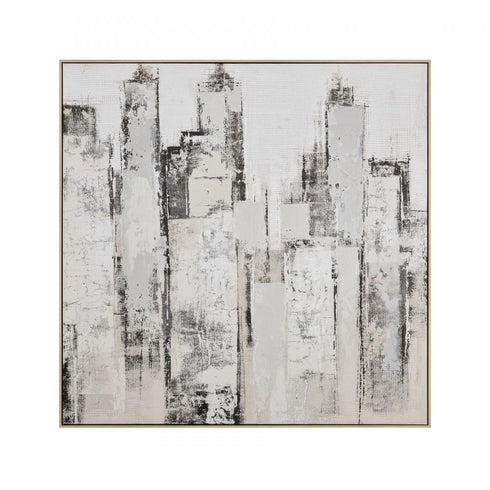 Elk Urban Mist Abstract Framed Wall Art in Off White Finish Model: S0056-10628