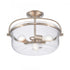 Elk Wentworth 17 Inch Wide 3 Light Semi Flush Mount Brushed Nickel Model: 89453/3