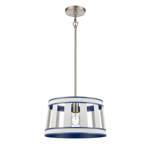 Elk White Burlap 14 Inch Wide 1 Light Pendant in Ocean Blue Model: 63117/1