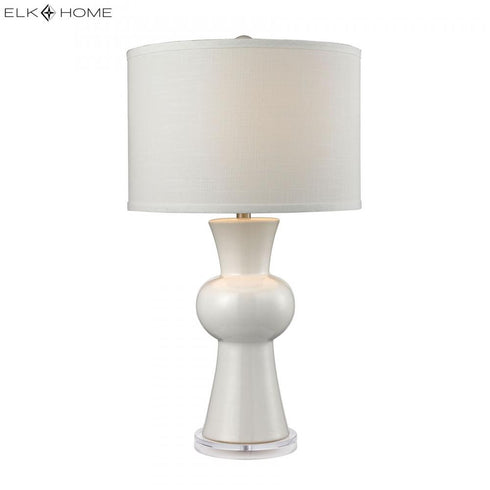 Elk White Ceramic TABLE LAMP in Gloss White Finish Model: D2618