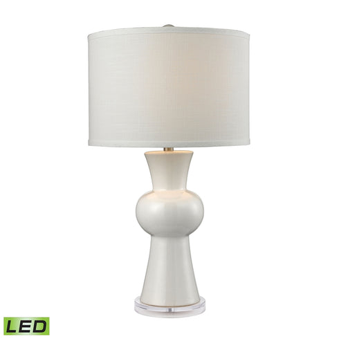 Elk White Ceramic TABLE LAMP in Gloss White Finish Model: D2618-LED