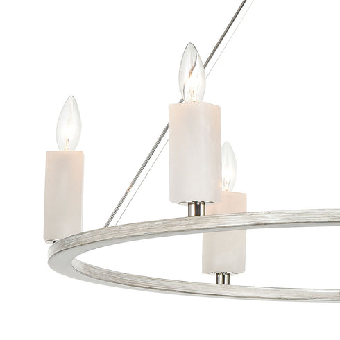 Elk White Stone CHANDELIER in Polished Nickel Finish Model: 69347/6