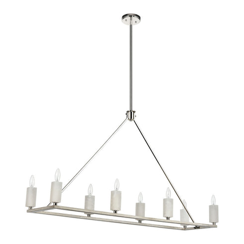 Elk White Stone ISLAND LIGHT in Polished Nickel Finish Model: 69348/8