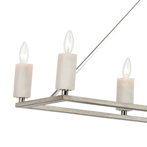 Elk White Stone ISLAND LIGHT in Polished Nickel Finish Model: 69348/8