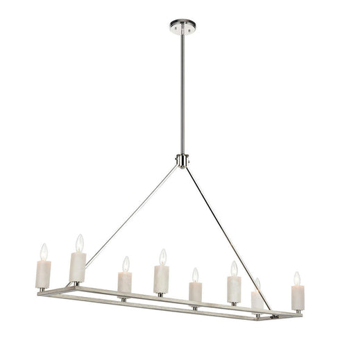 Elk White Stone ISLAND LIGHT in Polished Nickel Finish Model: 69348/8
