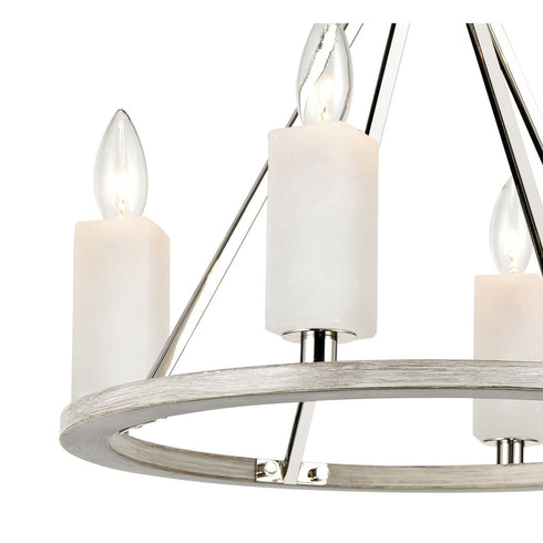 Elk White Stone SEMI FLUSH MOUNT in Polished Nickel Finish Model: 69345/4