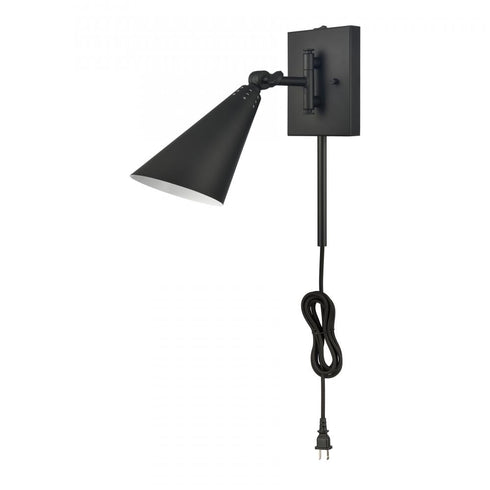 Elk Whitmire 10.25 Inch High 1 Light Plug I Hardwire Sconce in Matte Black Model: EC89221/1
