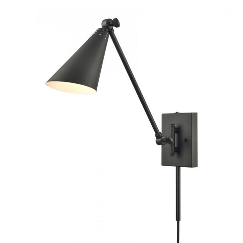 Elk Whitmire 10.5 Inch High 1 Light Plug I Hardwire Sconce in Matte Black Model: EC89220/1