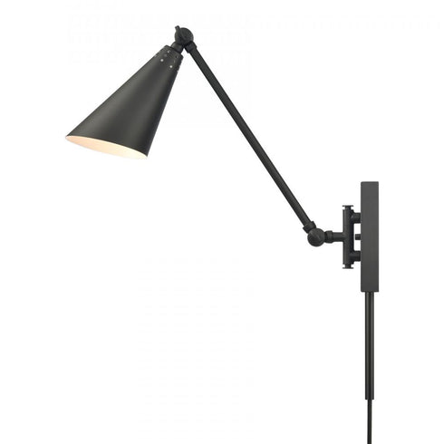 Elk Whitmire 10.5 Inch High 1 Light Plug I Hardwire Sconce in Matte Black Model: EC89220/1