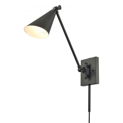 Elk Whitmire 10.5 Inch High 1 Light Plug I Hardwire Sconce in Matte Black Model: EC89220/1