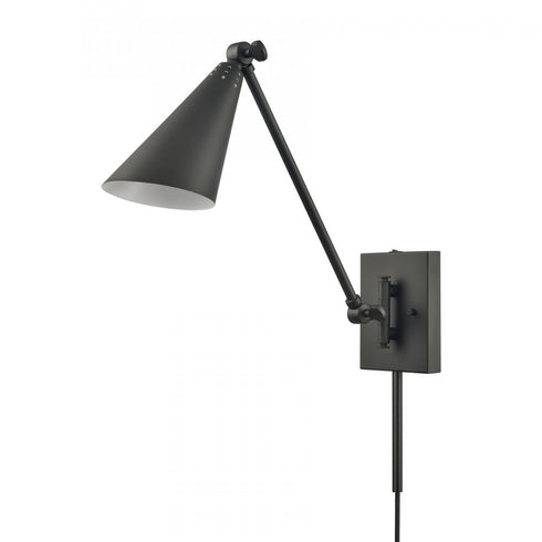 Elk Whitmire 10.5 Inch High 1 Light Plug I Hardwire Sconce in Matte Black Model: EC89220/1