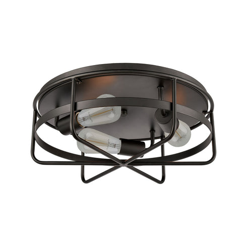 Elk Wickshire FLUSH MOUNT in Matte Black Finish Model: 46382/3