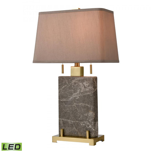 Elk Windsor 27 Inch High 2 Light Table Lamp Honey Brass Includes LED Bulbs in Gray Finish Model: D4704-LED