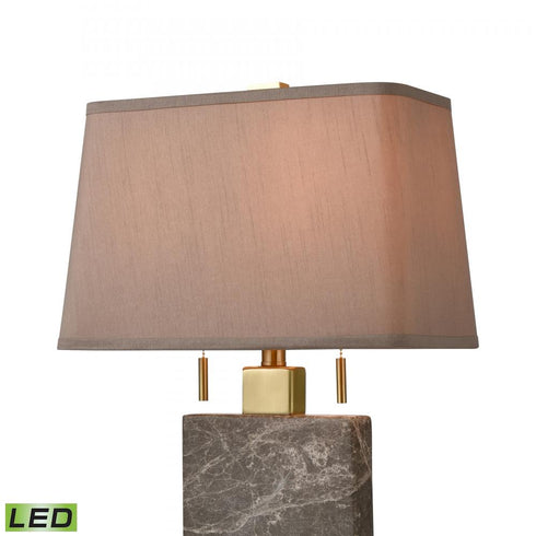 Elk Windsor 27 Inch High 2 Light Table Lamp Honey Brass Includes LED Bulbs in Gray Finish Model: D4704-LED