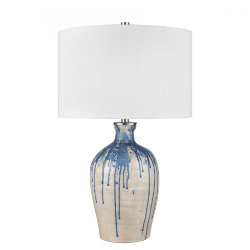 Elk Winship 26 Inch High 1 Light Table Lamp White in White Crackle Finish Model: H0019-9561