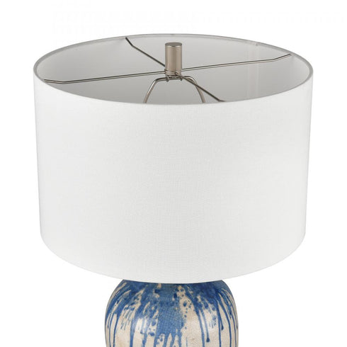 Elk Winship 26 Inch High 1 Light Table Lamp White in White Crackle Finish Model: H0019-9561