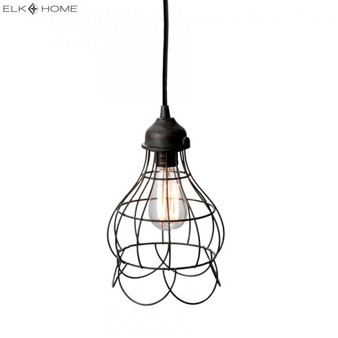 Elk Wire Rose 1 Light Mini Pendant Light in Rustic Carob in Oil Rubbed Bronze Finish Model: 225033