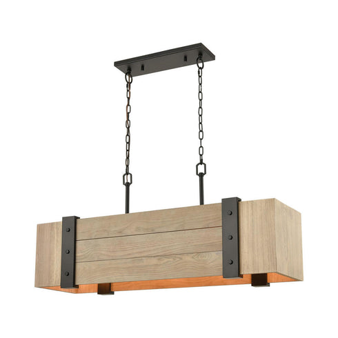 Elk WoodenCrate ISLAND LIGHT in Bronze Finish Model: 33386/5