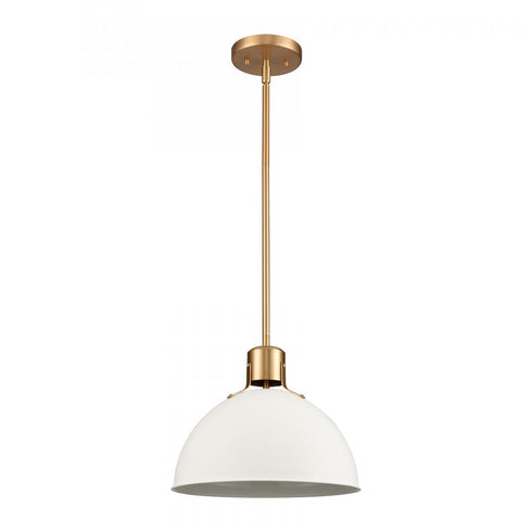 Elk Zayne 12 Inch Wide 1 Light Pendant in Matte White Model: EC89725/1