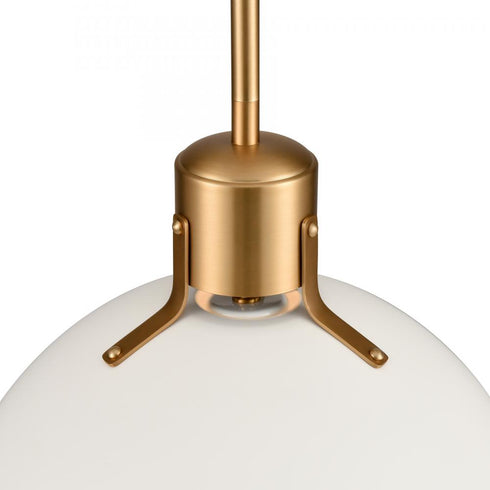 Elk Zayne 12 Inch Wide 1 Light Pendant in Matte White Model: EC89725/1