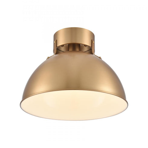 Elk Zayne 12 Inch Wide 1 Light Semi Flush in Brushed Gold Model: EC89744/1