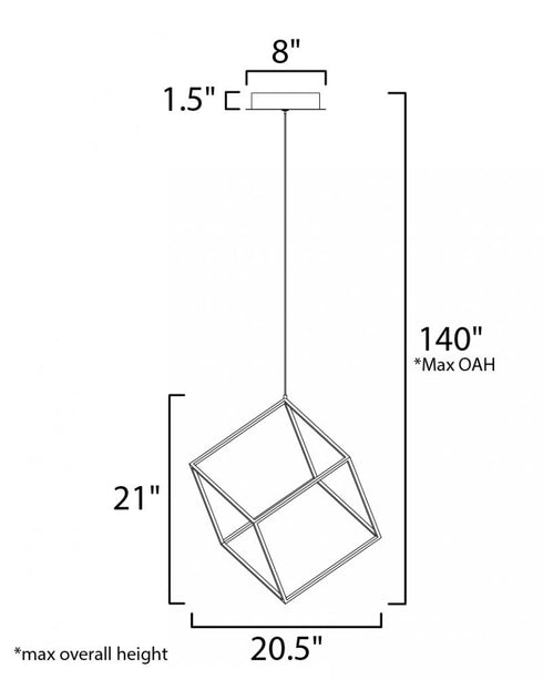 ET2 4 Square Single Pendant in Polished Chrome Finish Model: E30582-PC