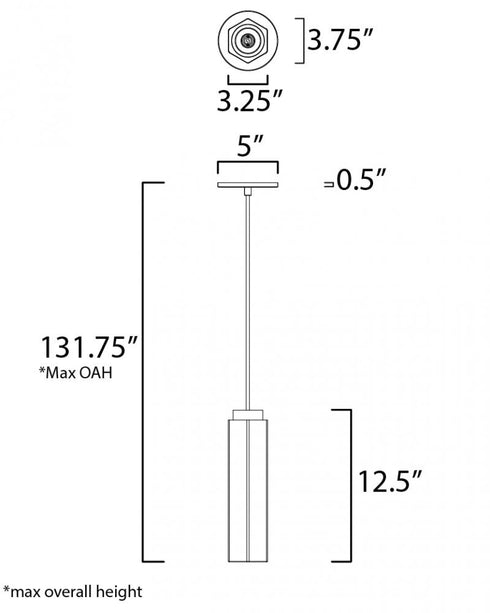 ET2 Allen Single Pendant Model: E25037-WTBK