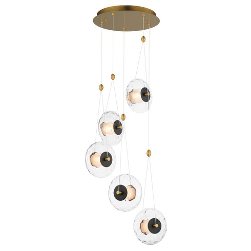 ET2 Amulet Multi Light Pendant in Black / Natural Aged Brass Finish Model: E24035-24BKNAB