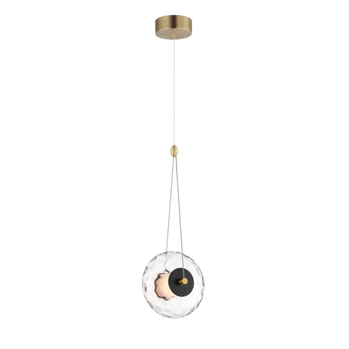 ET2 Amulet Single Pendant in Black / Natural Aged Brass Finish Model: E24031-24BKNAB
