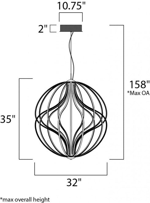ET2 Aura Single Pendant in Polished Chrome Finish Model: E21178-PC