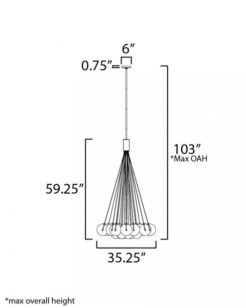 ET2 Burst Multi Light Pendant in Gold Finish Model: E25088-54GLD