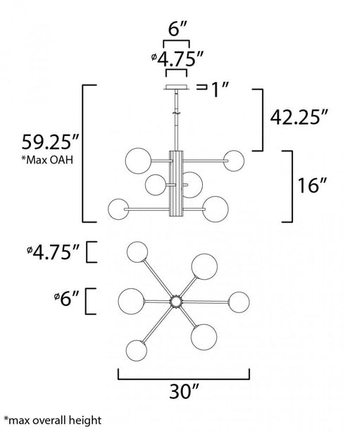 ET2 Cog Multi Light Pendant Model: E24064-92BKSN