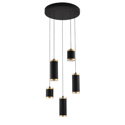 ET2 Cuff Multi Light Pendant in Black / Gold Finish Model: E22945-BKGLD