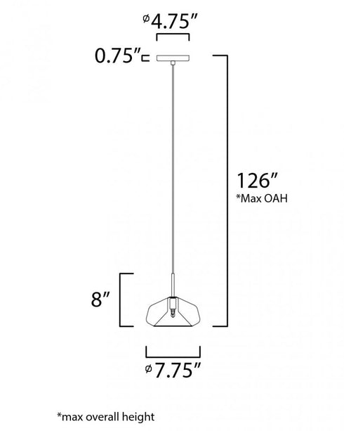 ET2 Deuce Single Pendant in Satin Brass Finish Model: E10042-18SBR