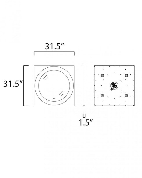 ET2 Floating LED Mirror Square 31.5 Inch Model: E42040-GLBK