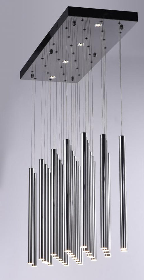 ET2 Flute Multi Light Pendant in Black Chrome Finish Model: E10010-BC
