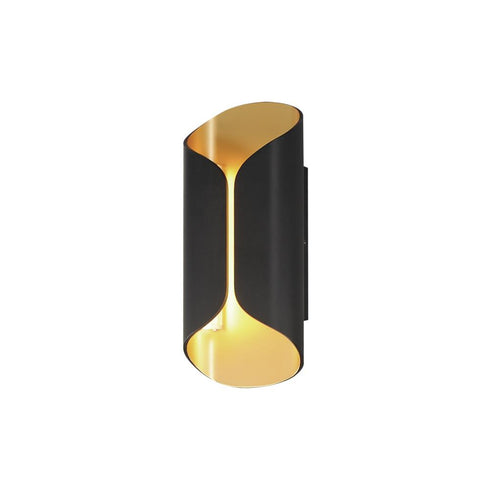 ET2 Folio Outdoor Wall Mount in Black / Gold Finish Model: E30152-BKGLD