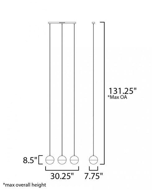 ET2 Half Moon Linear Pendant in Metallic Gold Finish Model: E20363-92MG