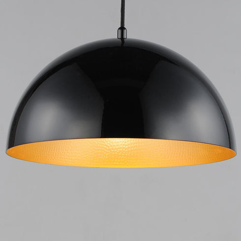 ET2 Hemisphere Single Pendant in Gloss Black / Gold Finish Model: E24902-GBGLD