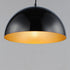 ET2 Hemisphere Single Pendant in Gloss Black / Gold Finish Model: E24902-GBGLD