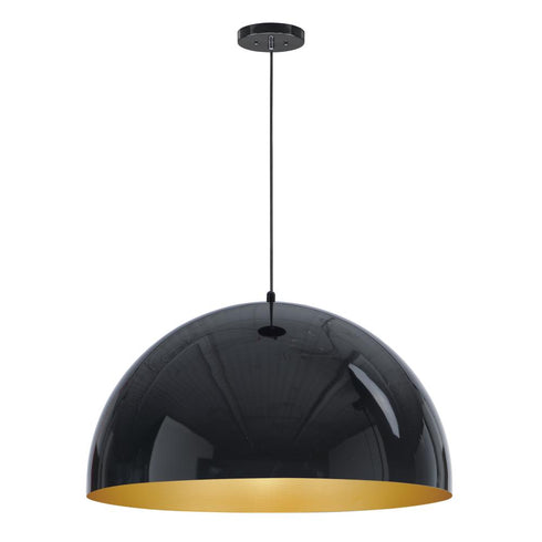 ET2 Hemisphere Single Pendant in Gloss Black / Gold Finish Model: E24906-GBGLD
