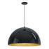 ET2 Hemisphere Single Pendant in Gloss Black / Gold Finish Model: E24906-GBGLD