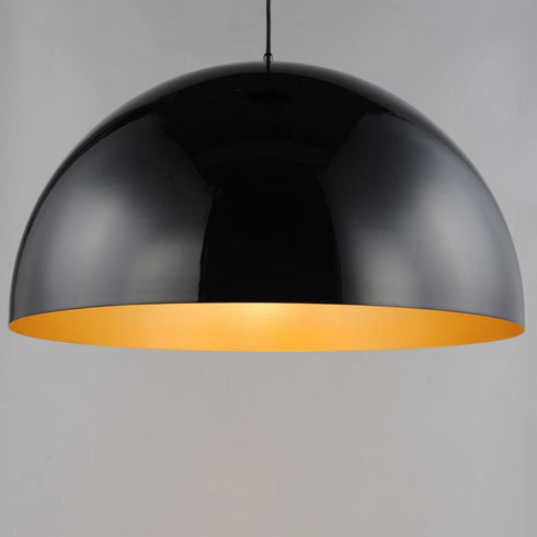 ET2 Hemisphere Single Pendant in Gloss Black / Gold Finish Model: E24906-GBGLD