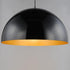 ET2 Hemisphere Single Pendant in Gloss Black / Gold Finish Model: E24906-GBGLD