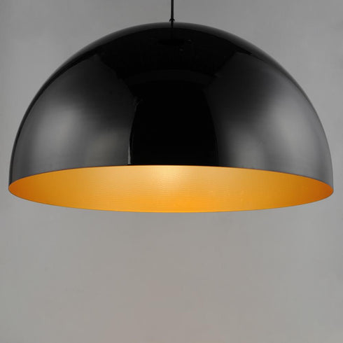 ET2 Hemisphere Single Pendant in Gloss Black / Gold Finish Model: E24906-GBGLD