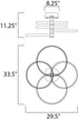 ET2 Hoopla Multi Light Pendant Model: E24324-BKGLD
