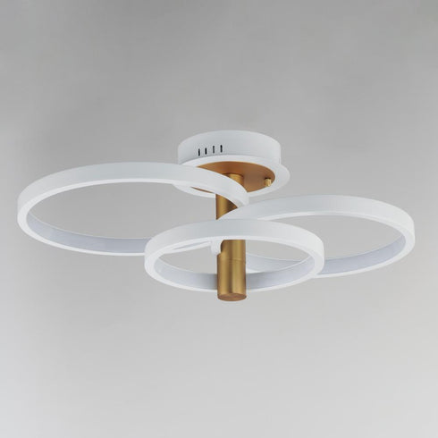 ET2 Hoopla Semi Flush Mount in White/Gold Finish Model: E24323-WTGLD