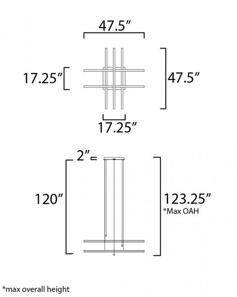 ET2 Hover Multi Light Pendant Model: E21375-BK